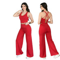Coordinado 2 Piezas – Crop + Pantalón Pata Ancha