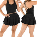 COORDINADO FALDA OLANES + CROP TOP CINTAS ESPALDA