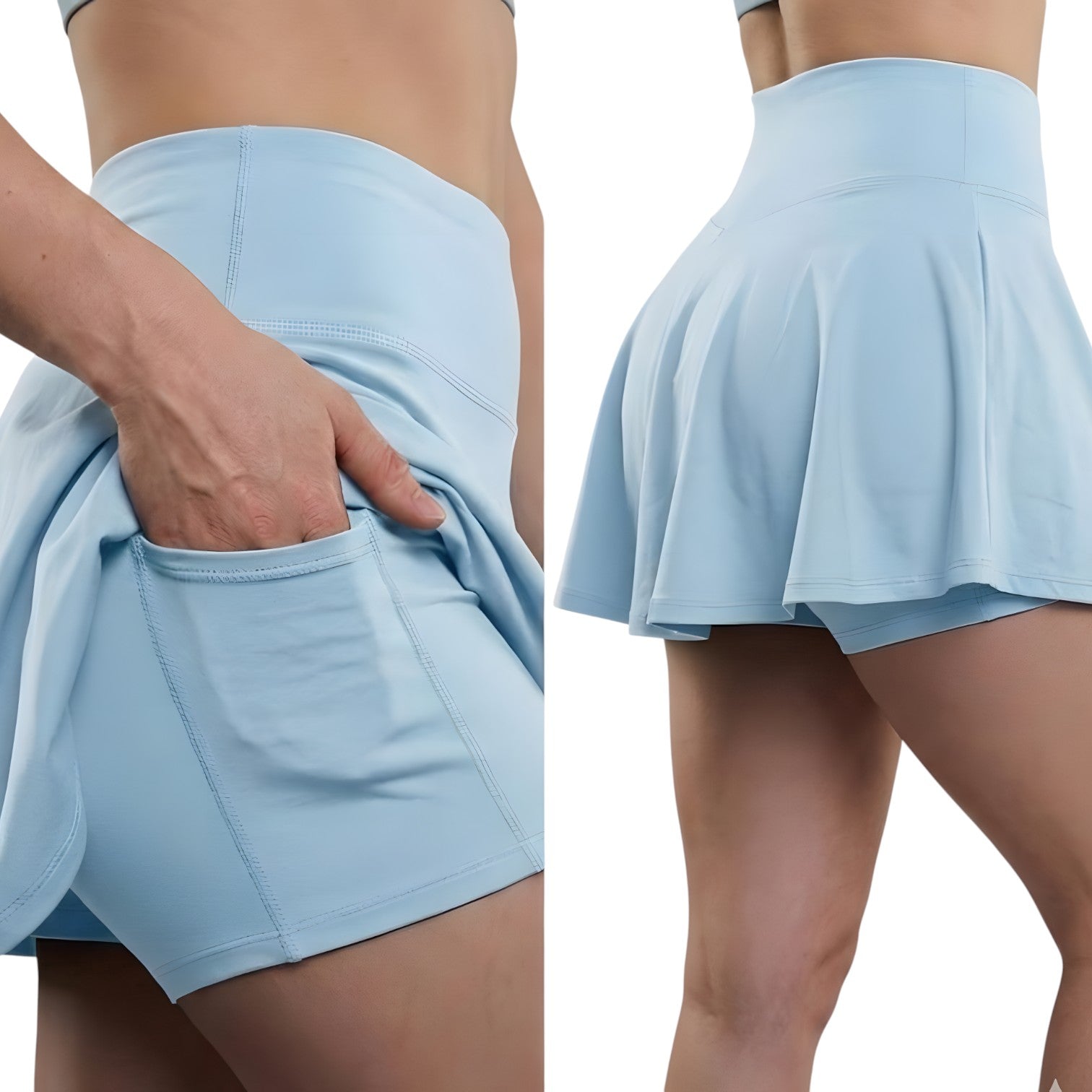 FALDA SHORT NYLON CON BOLSILLOS