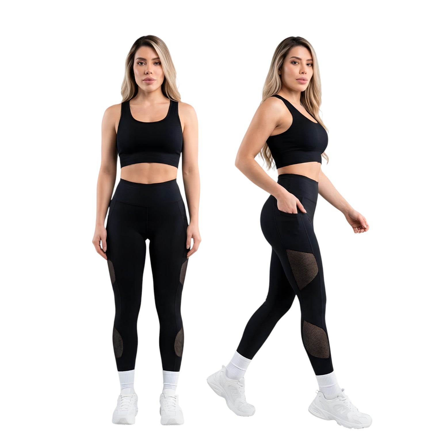 Legg Bolsas Laterales de nylon con Transparencias