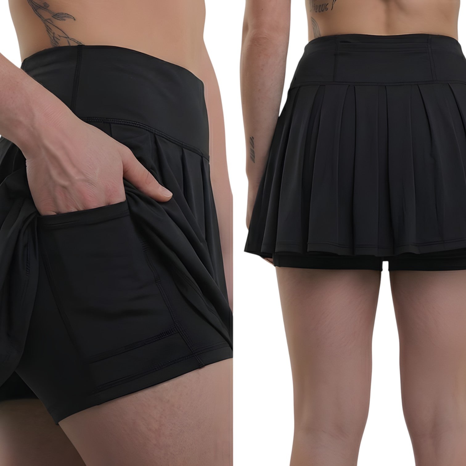 FALDA SHORT NYLON CON BOLSILLOS