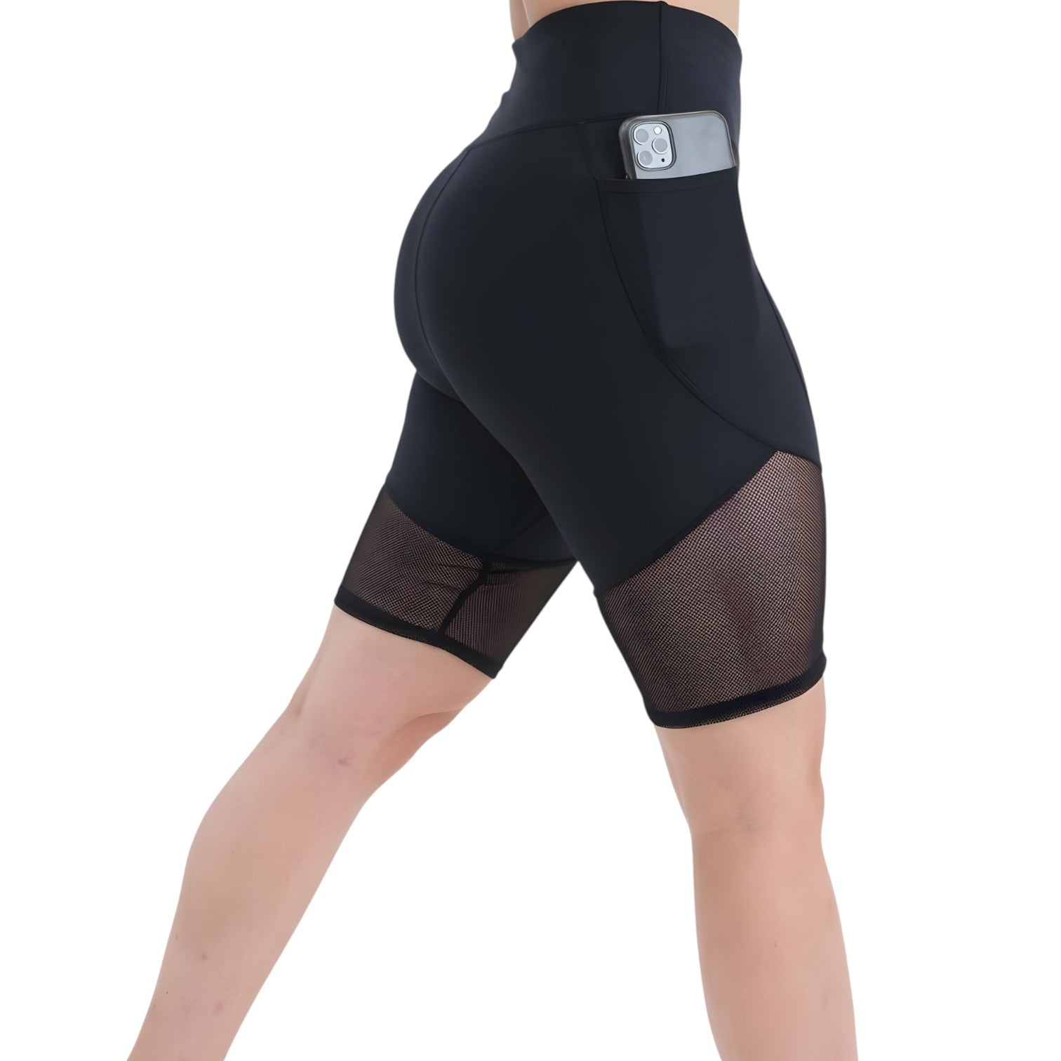 Biker con Transparencias y bolsa lateral de licra nylon