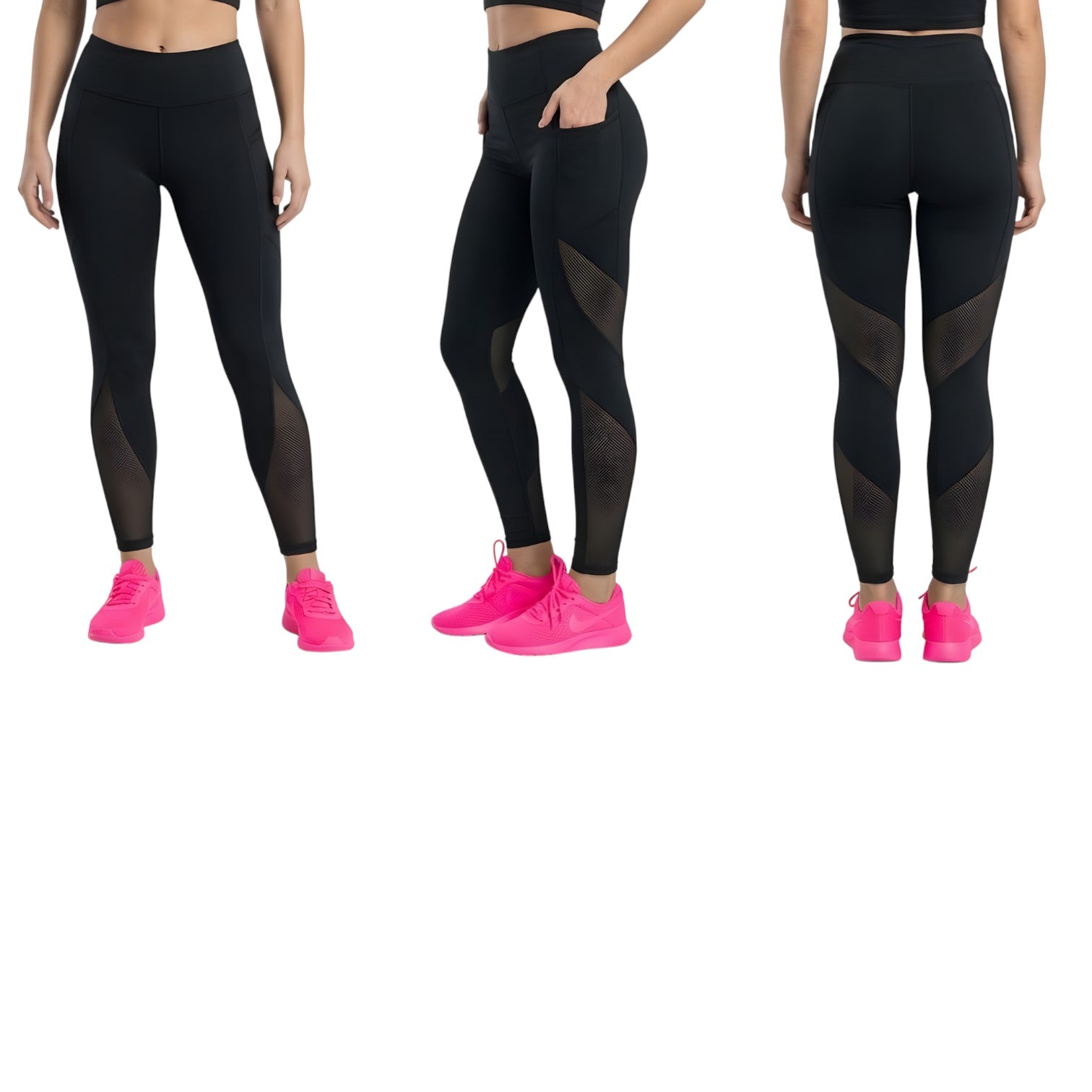 Legg Combinado Bolsas de nylon con transparencias